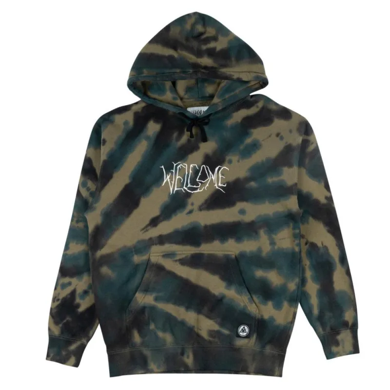 Welcome Exner Tie-Dye Pullover Hoodie - Kelp sold by Source Skate Co.