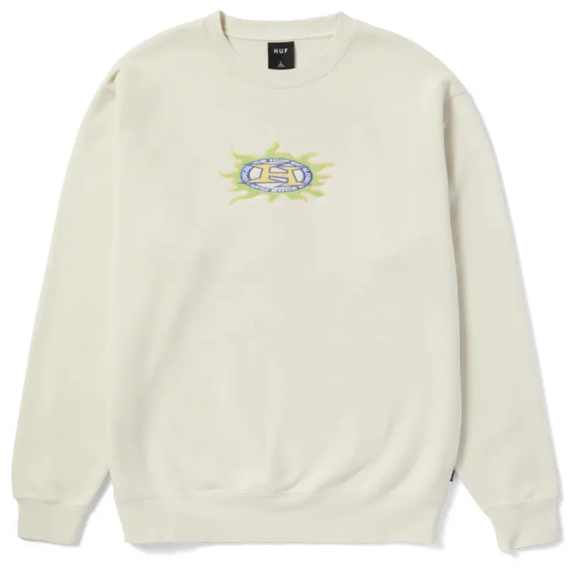 Huf Fire Crewneck Sweater - Bone sold by Source Skate Co.
