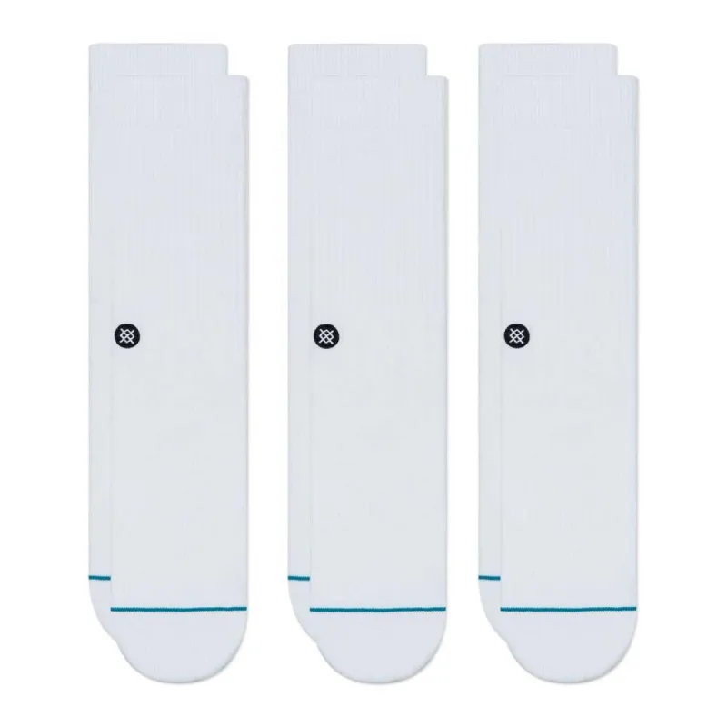 Stance Icon Socks 3 Pack - White/ Large sold by Source Skate Co.