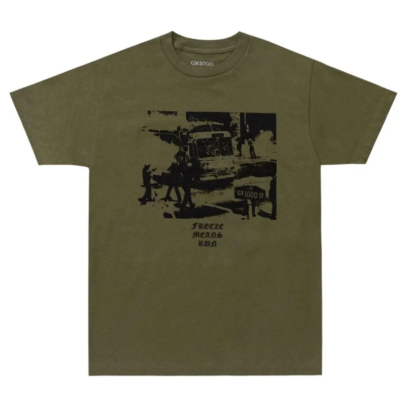 GX1000 Drive Bye T-Shirt - Military Green made by Source Skate Co.