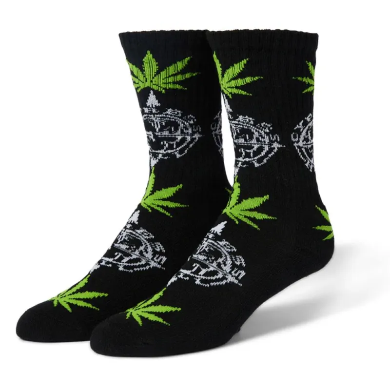 HUF x Cypress Hill Compass Plantlife Sock - Black sold by Source Skate Co.