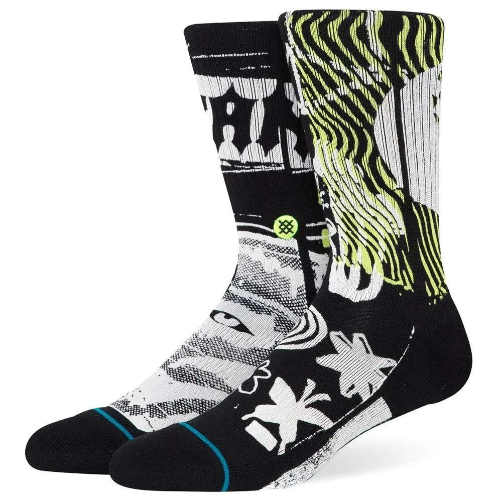 Stance Distorted Socks - Black sold by Source Skate Co.