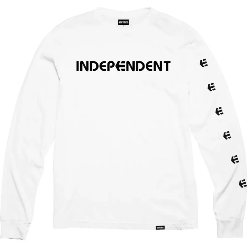 Etnies Independent Long Sleeve T-Shirt - White sold by Source Skate Co.