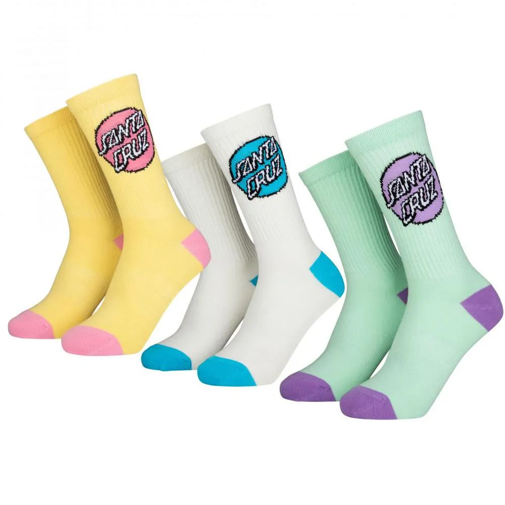 Santa Cruz Womens Pop Dot Socks (3 Pack) Assorted 4-7 sold by Source Skate Co.