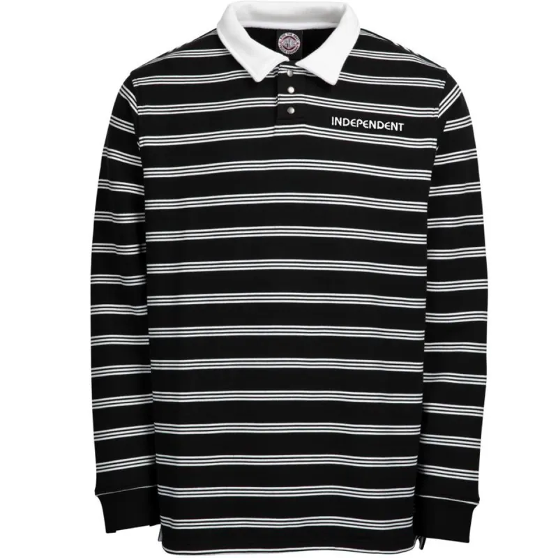 Independent Crew Bauhaus Stripe Polo Crew - Black Stripe sold by Source Skate Co.