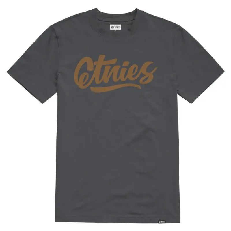 Etnies Script T-shirt - Charcoal sold by Source Skate Co.