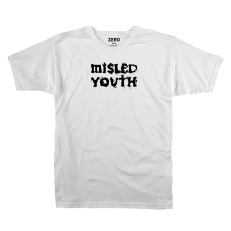 Zero Misled Youth T-shirt - White sold by Source Skate Co.