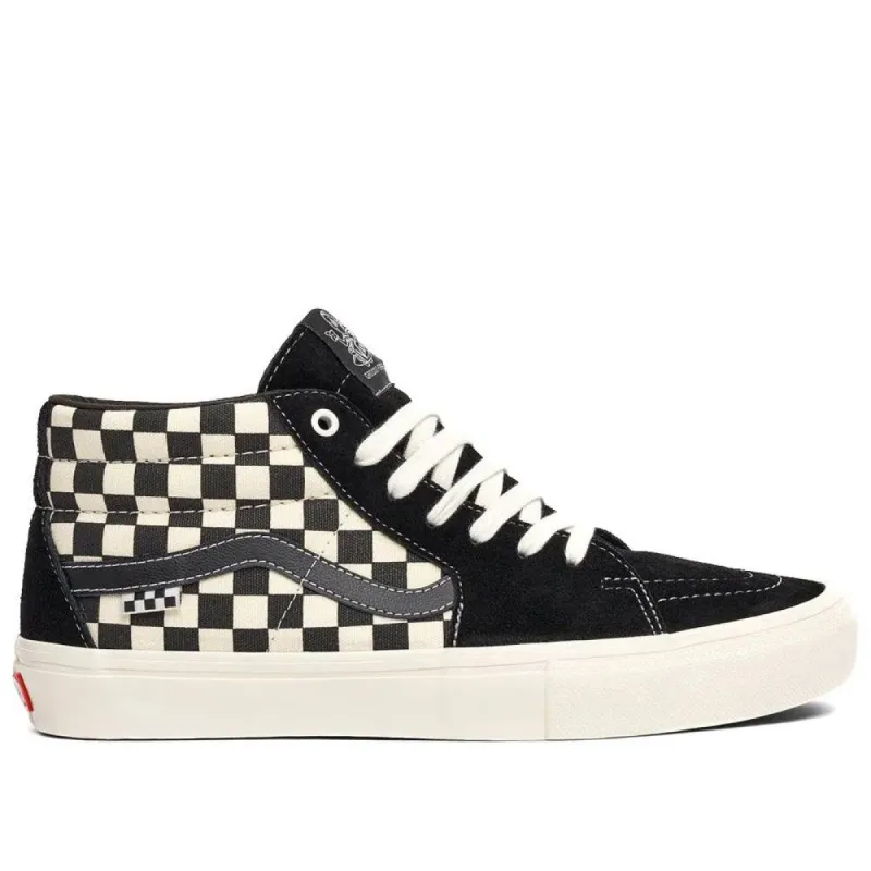Vans Skate Grosso Mid - Checkerboard Black/Marshmallow sold by Source Skate Co.