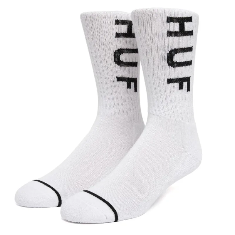 Huf Essential OG Logo Sock - White sold by Source Skate Co.