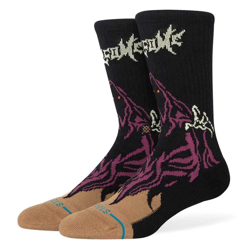 Stance Welcome Skelly Crew Socks - Black - Large sold by Source Skate Co.