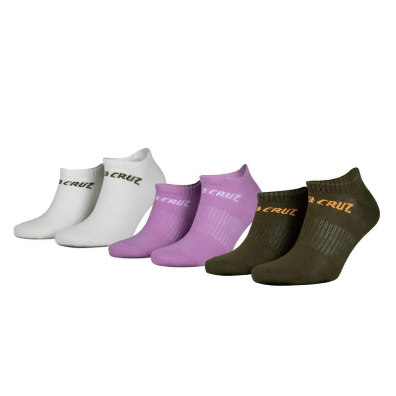 Santa Cruz Womens Strip No Show Socks 3-Pack - Assorted - UK 4-7 Womens sold by Source Skate Co.