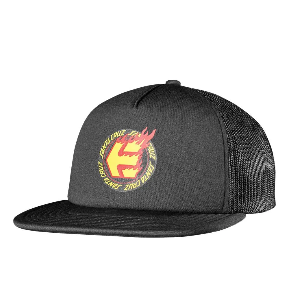 Etnies x Santa Cruz Flame Trucker Cap - Black sold by Source Skate Co.