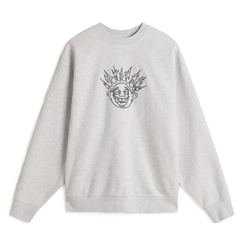 Vans Skate Smile Spike Crewneck Sweatshirt - Ash Heather sold by Source Skate Co.