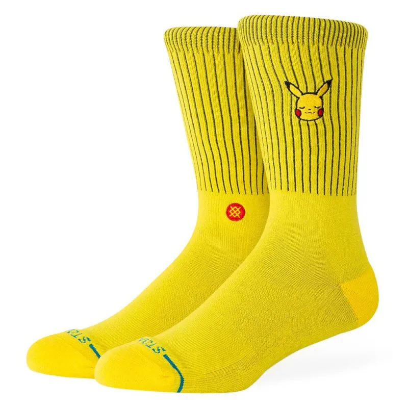 Stance Pikachu Crew Socks - Yellow - Large sold by Source Skate Co.