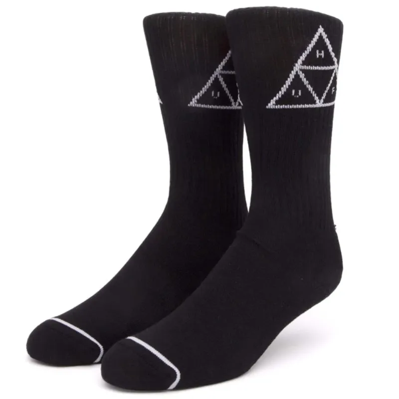 Huf Triple Triangle Crew Sock - Black sold by Source Skate Co.