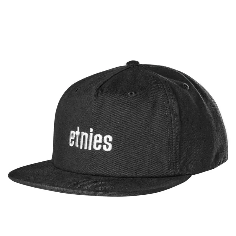 Etnies Icon Embroidery Snapback Cap - Black made by Etnies