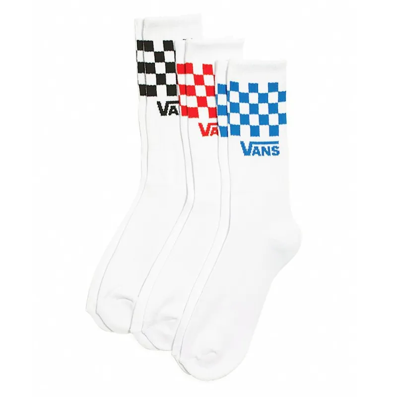 Vans Classic Check Crew Socks 3-Pack - Checkerboard White made by Vans