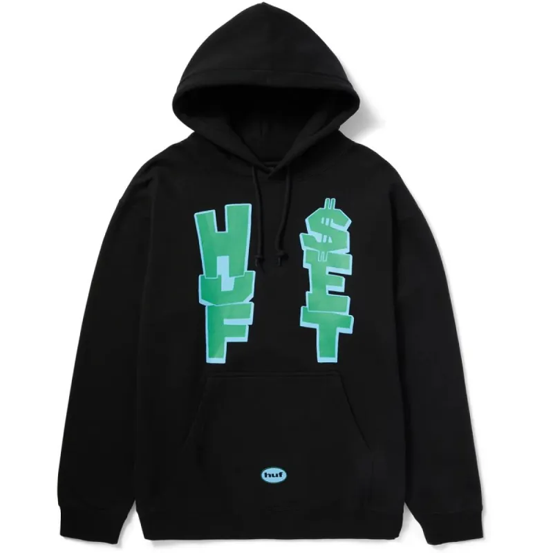Huf Anthem Hoodie - Black sold by Source Skate Co.