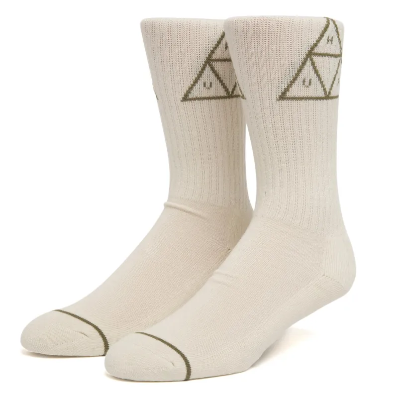 Huf Triple Triangle Crew Sock - Natural sold by Source Skate Co.