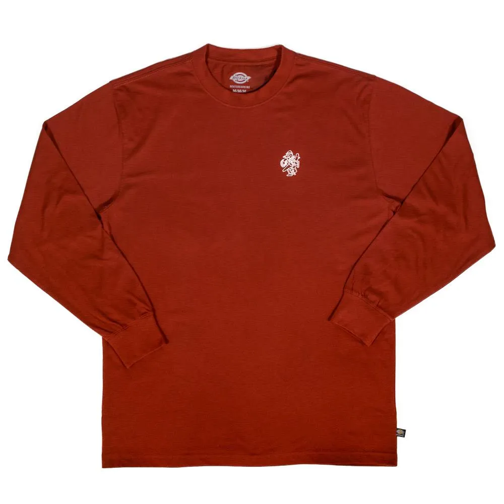 Dickies Scott City Long Sleeve T-Shirt - Fired Brick sold by Source Skate Co.
