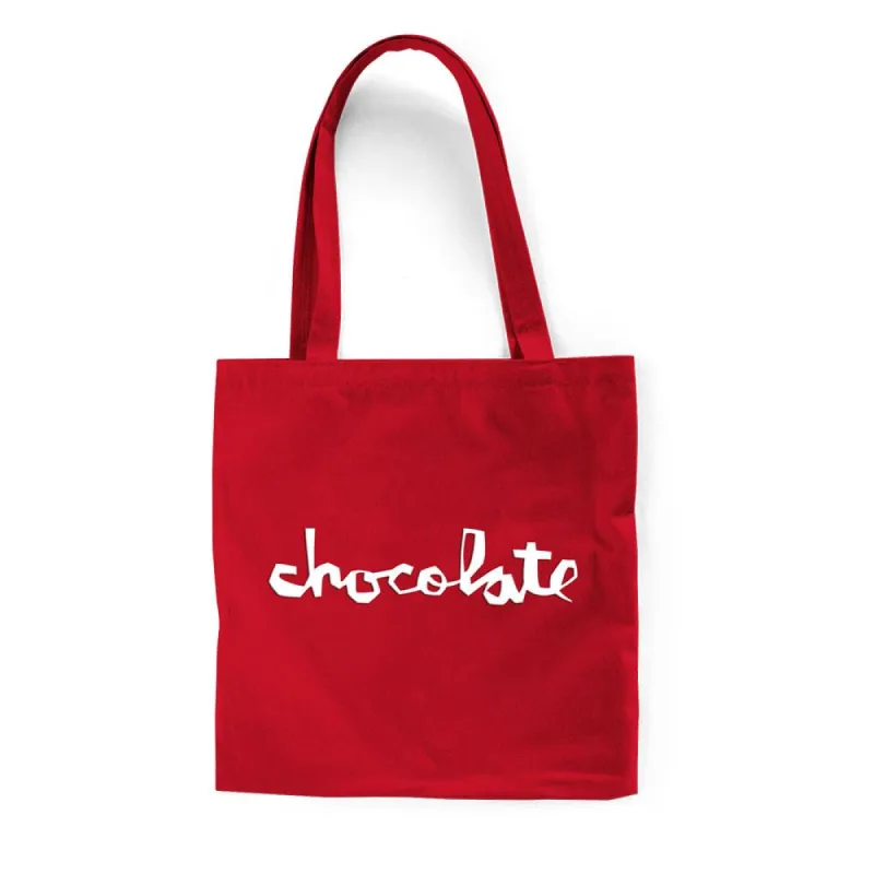 Chocolate Red Square Canvas Tote Bag - Natural Brown sold by Source Skate Co.