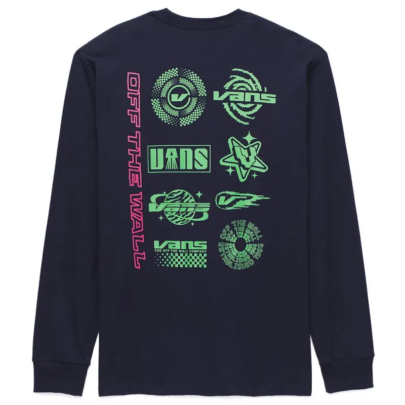Vans Logo Space Long Sleeve T-shirt - Navy sold by Source Skate Co.
