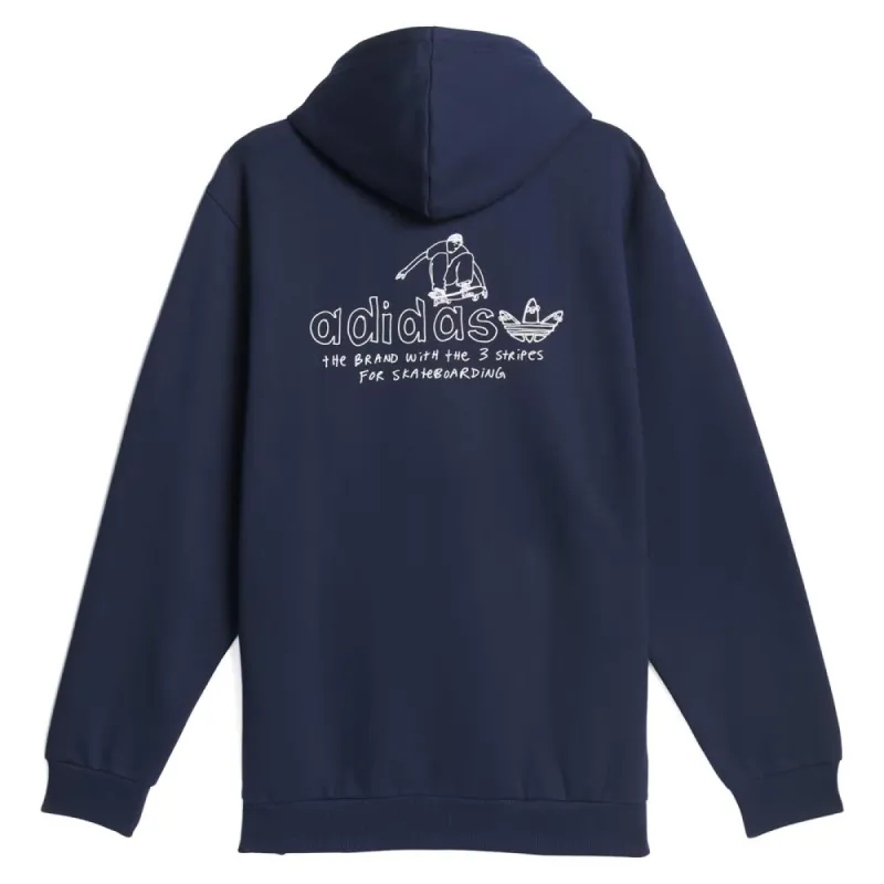Adidas Henry Jones Graphic Pullover Hoodie - Collegiate Navy/White made by Adidas