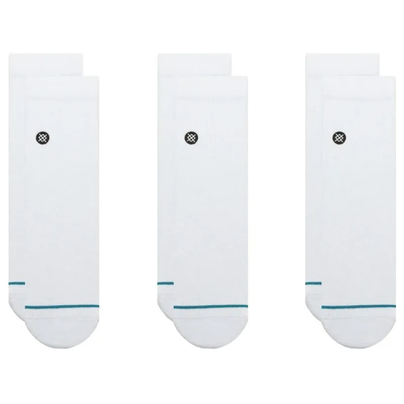 Stance Icon Quarter Socks 3-Pack - White sold by Source Skate Co.