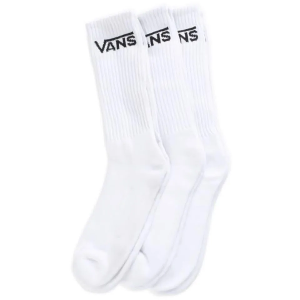 Vans Classic Crew Socks 3 Pack - White sold by Source Skate Co.