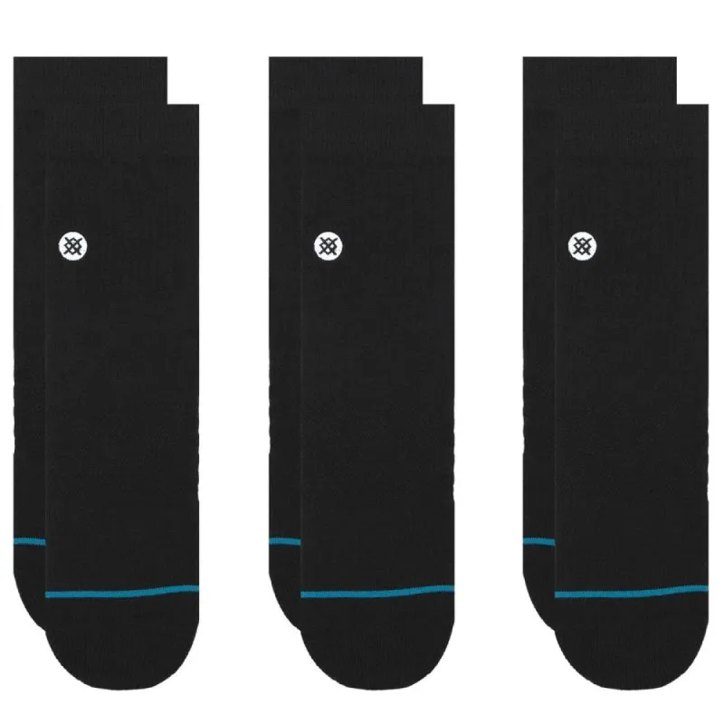 Stance Icon Quarter Socks 3-Pack - Black sold by Source Skate Co.
