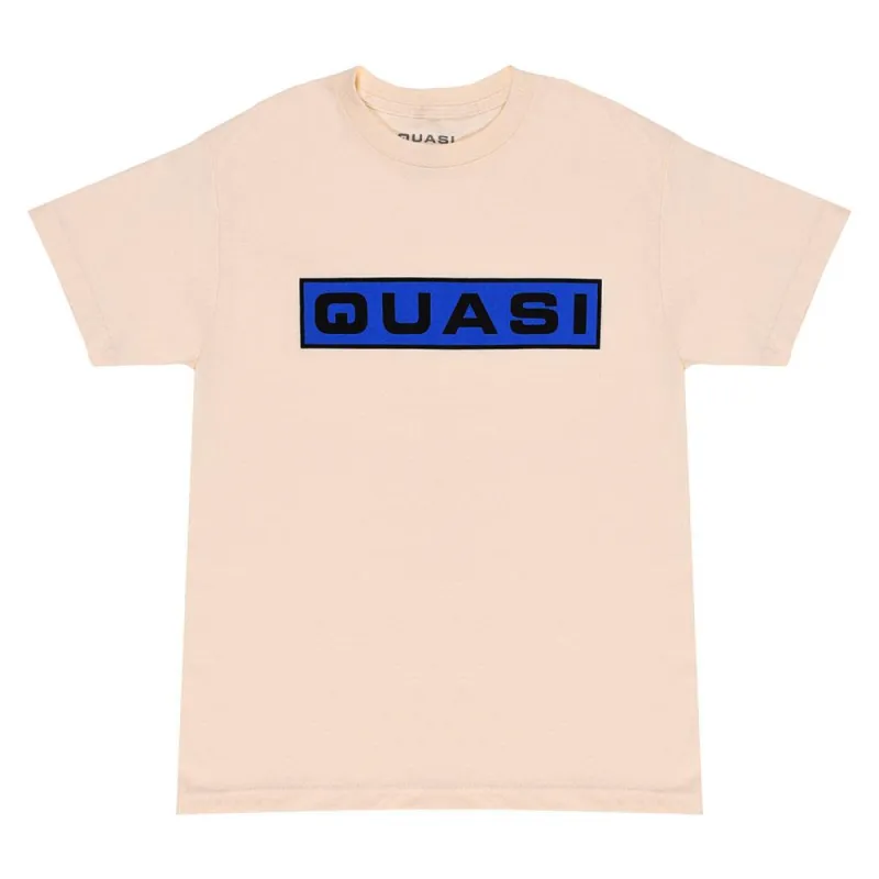 Quasi Bar Logo T-Shirt - Cream/Blue sold by Source Skate Co.