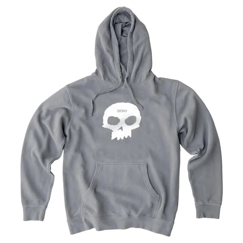 Zero Single Skull Pullover Hoodie - Grey and White sold by Source Skate Co.