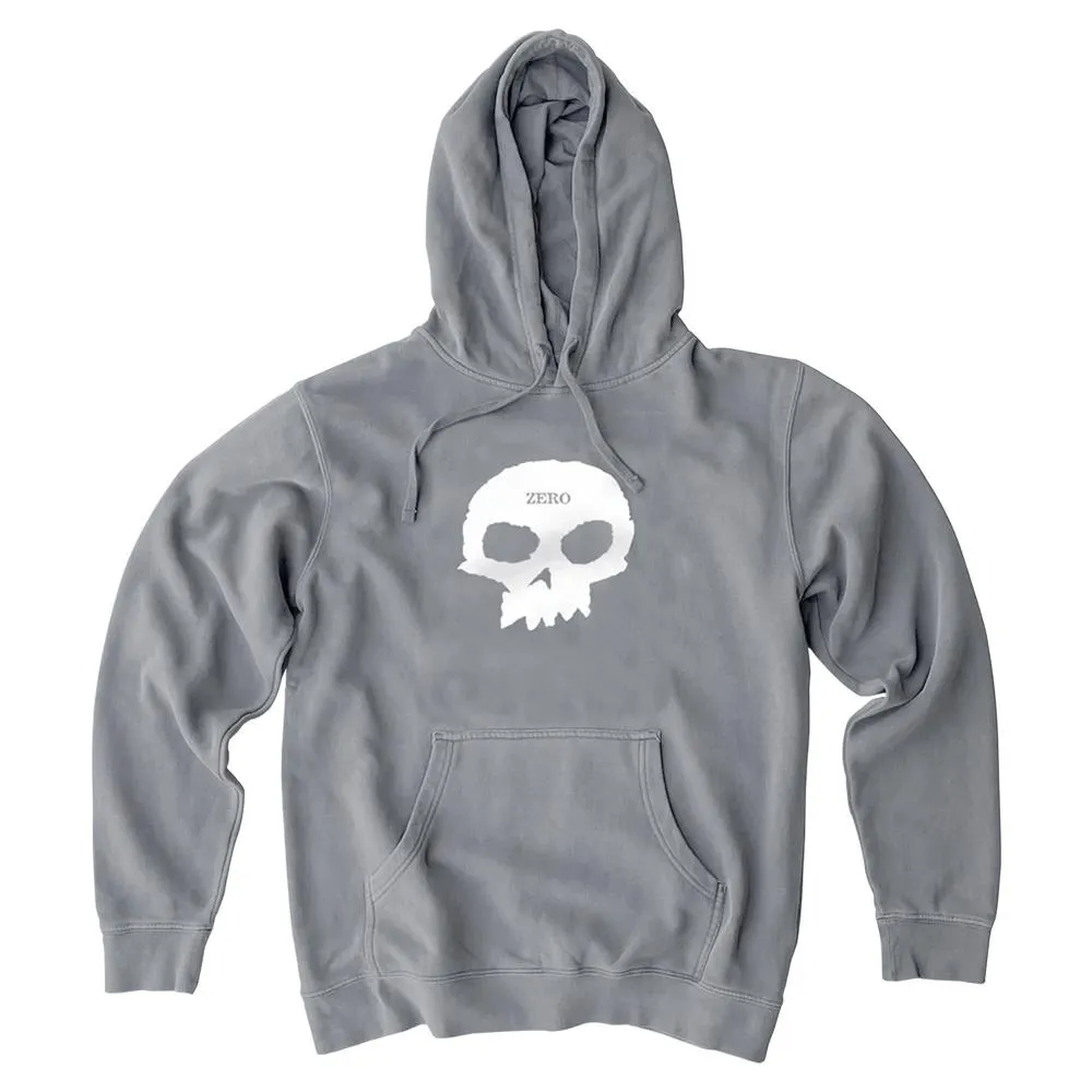 Zero Single Skull Pullover Hoodie - Grey and White sold by Source Skate Co.
