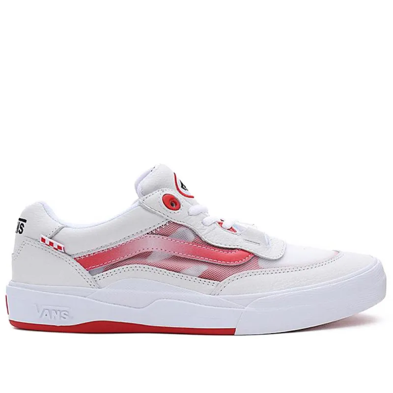 Vans Leather Wayvee - True White/Red sold by Source Skate Co.