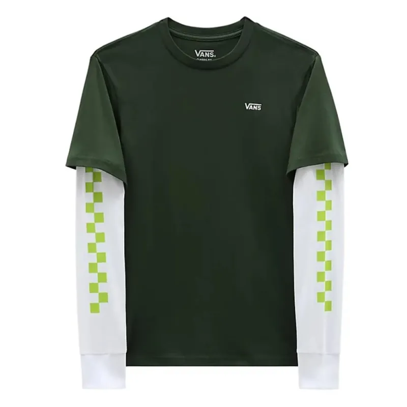Vans Boys Long Check Twofer T-Shirt - Mountain View made by Vans