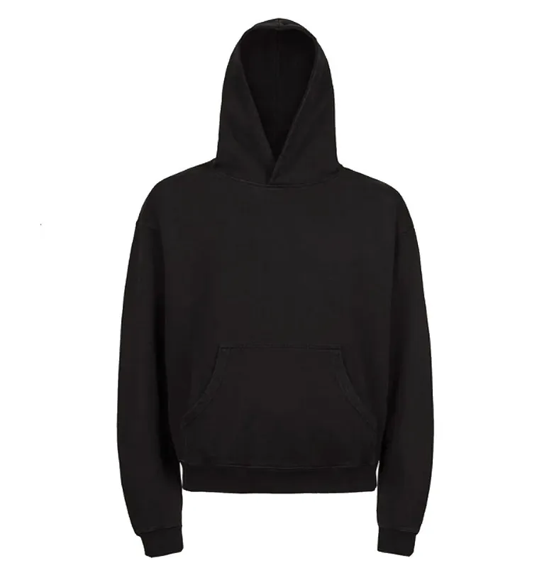 26oz / 870GSM Ultra Heavy Weigh Hoodie - 100% ORGANIC Cotton Black French Terry made by Ciano Farmer Denim Co.