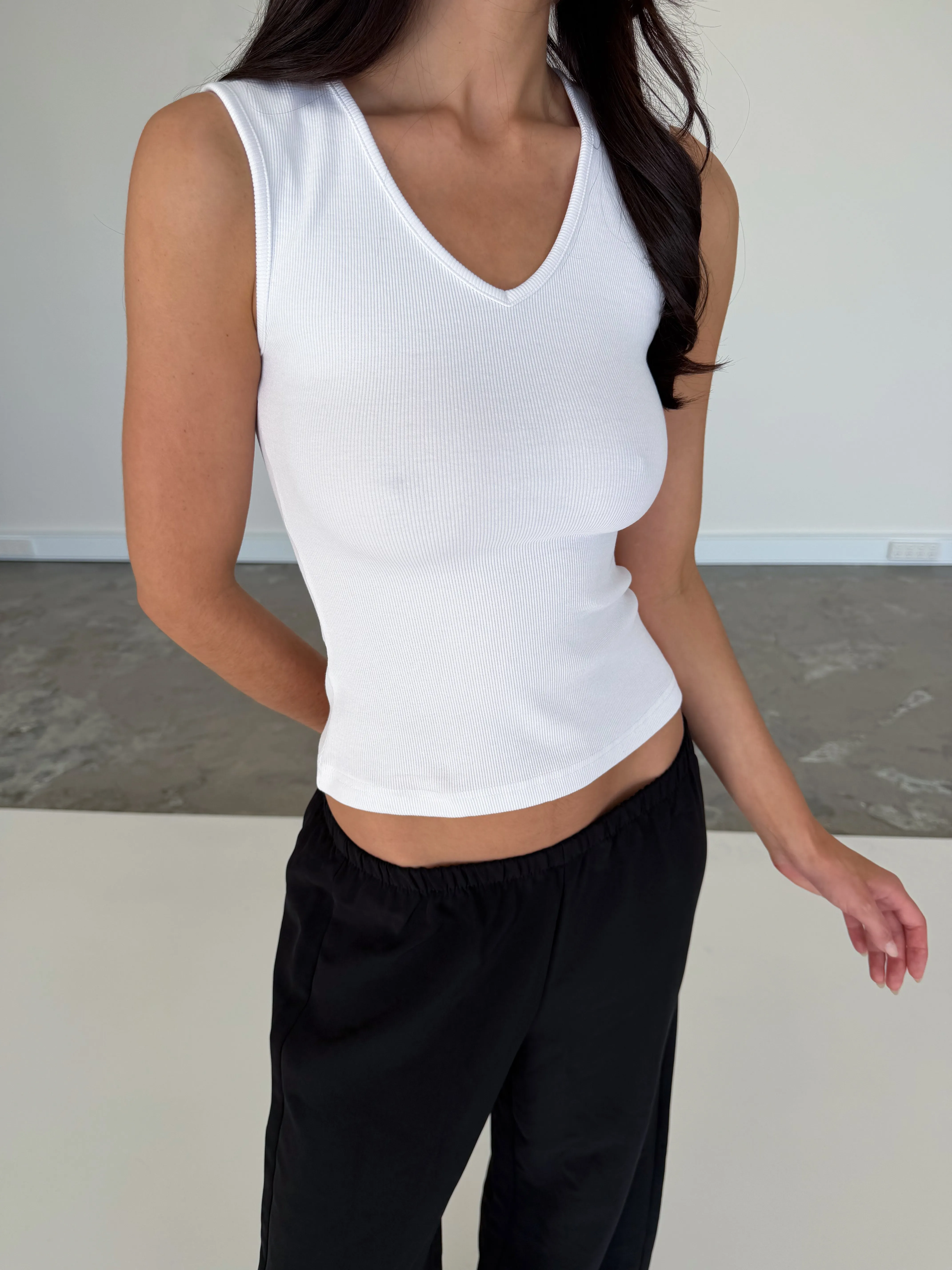 V Neck Tank - White sold by Other Normal