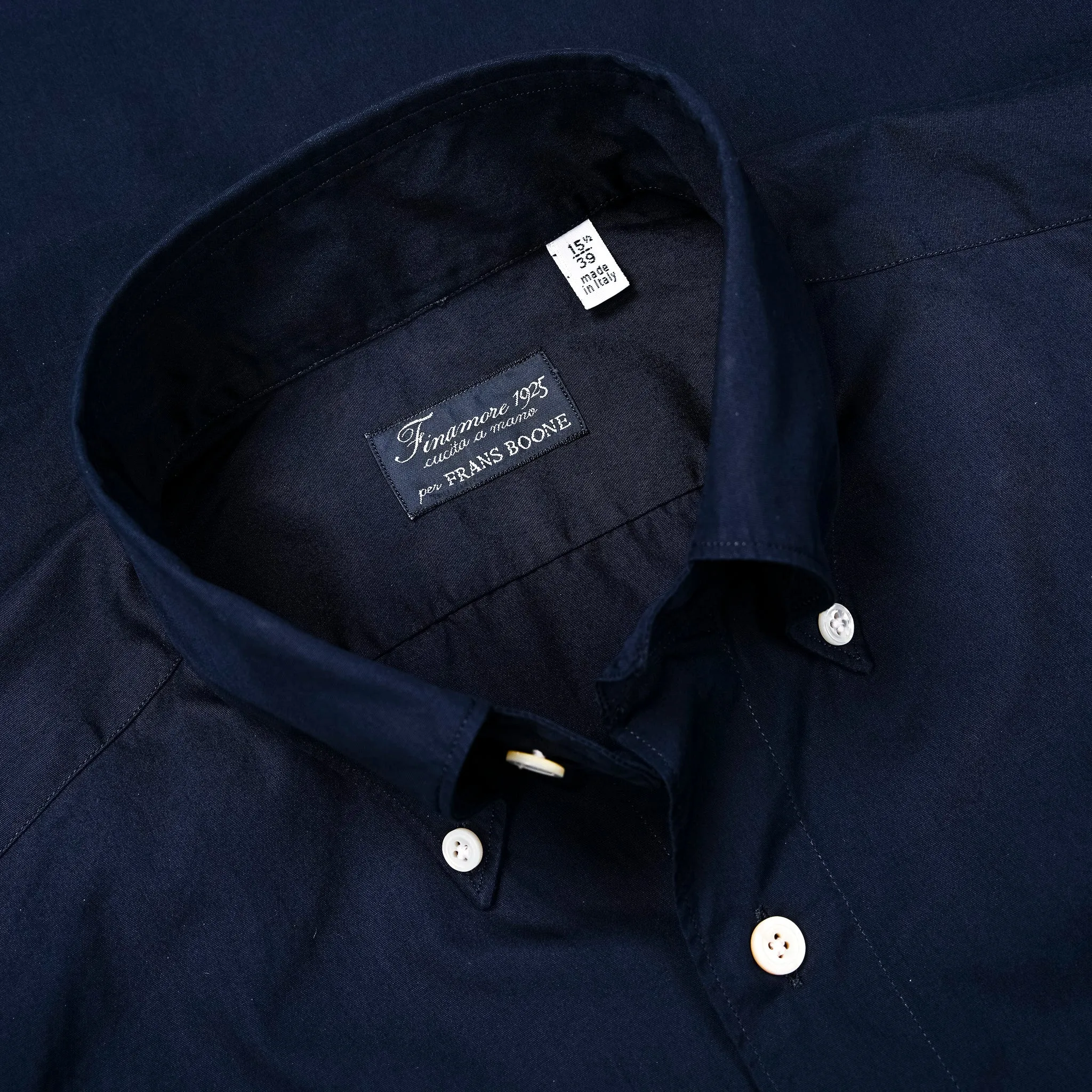 Finamore Tokyo Shirt Lucio Collar Alumo Poplin Navy sold by Frans Boone product image thumbnail 3