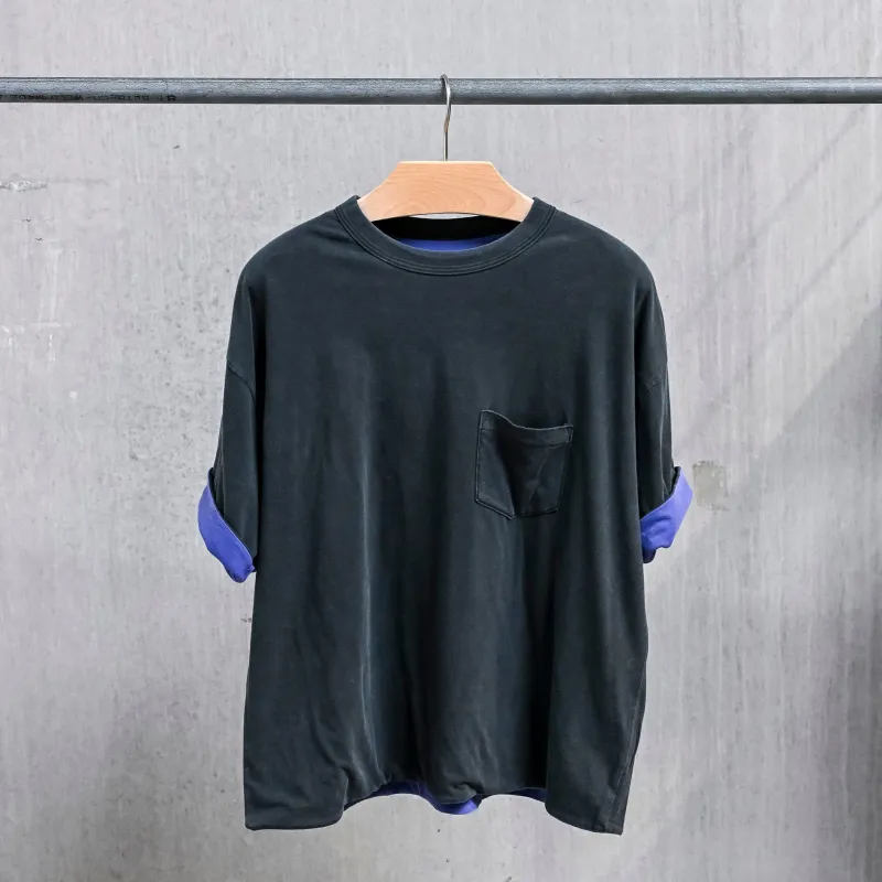 Remi Relief Reversible Pocket T-Shirt Black x Navy made by Remi Relief