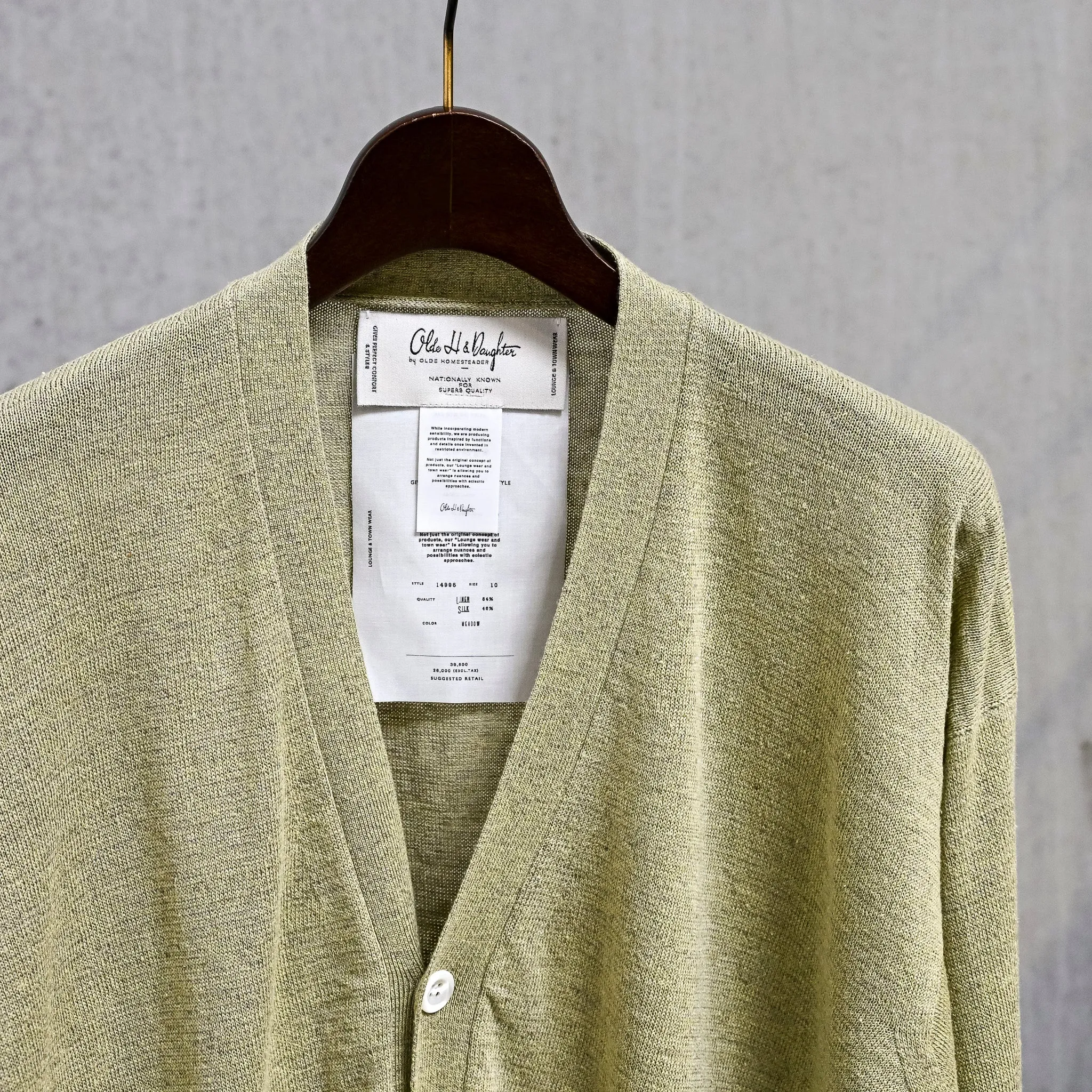 Olde H & Daughter Linen Silk Plain Stitch Cardigan Meadow sold by Frans Boone product image thumbnail 4
