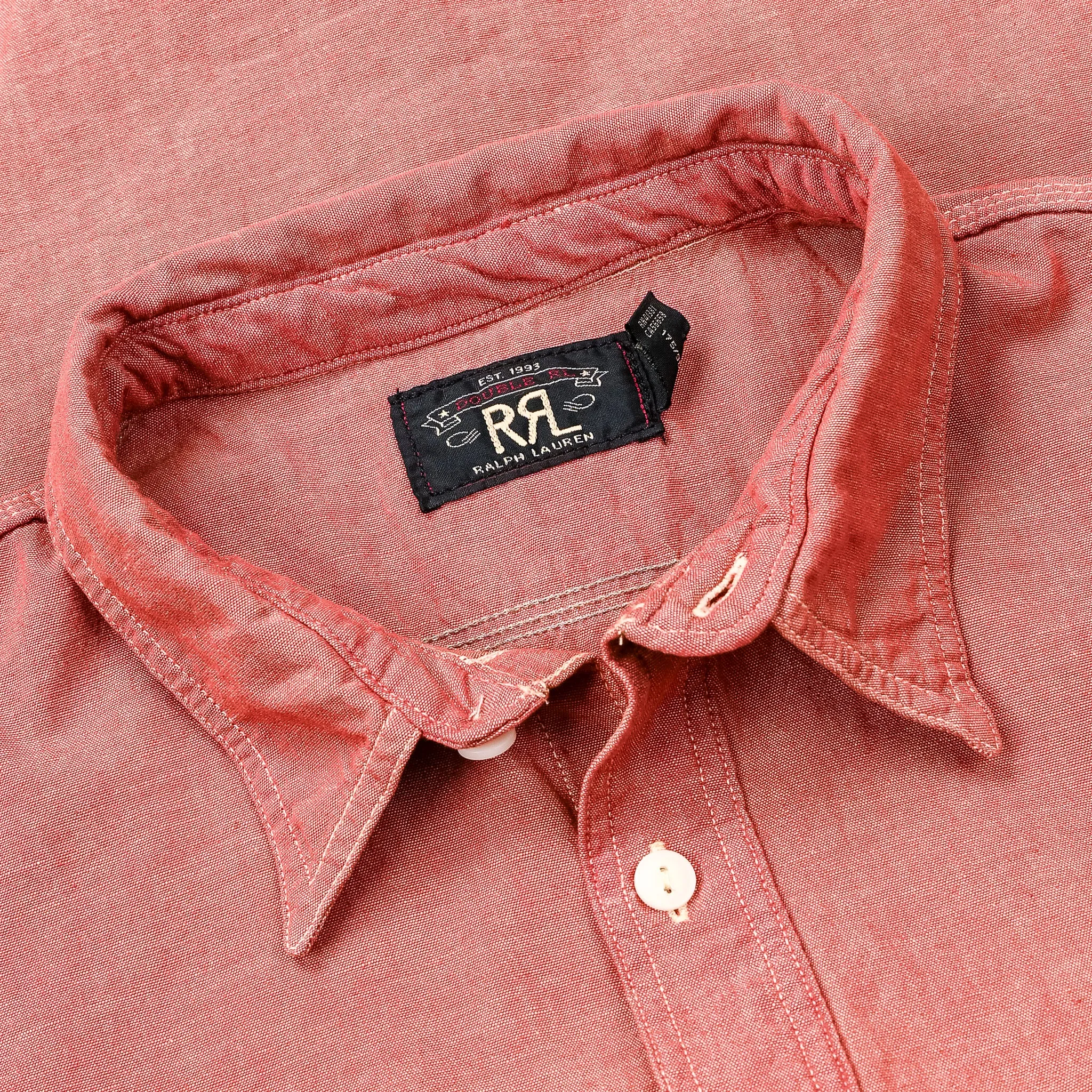 RRL Craftsman Shortsleeve Chambray Workshirt Red sold by Frans Boone product image thumbnail 3