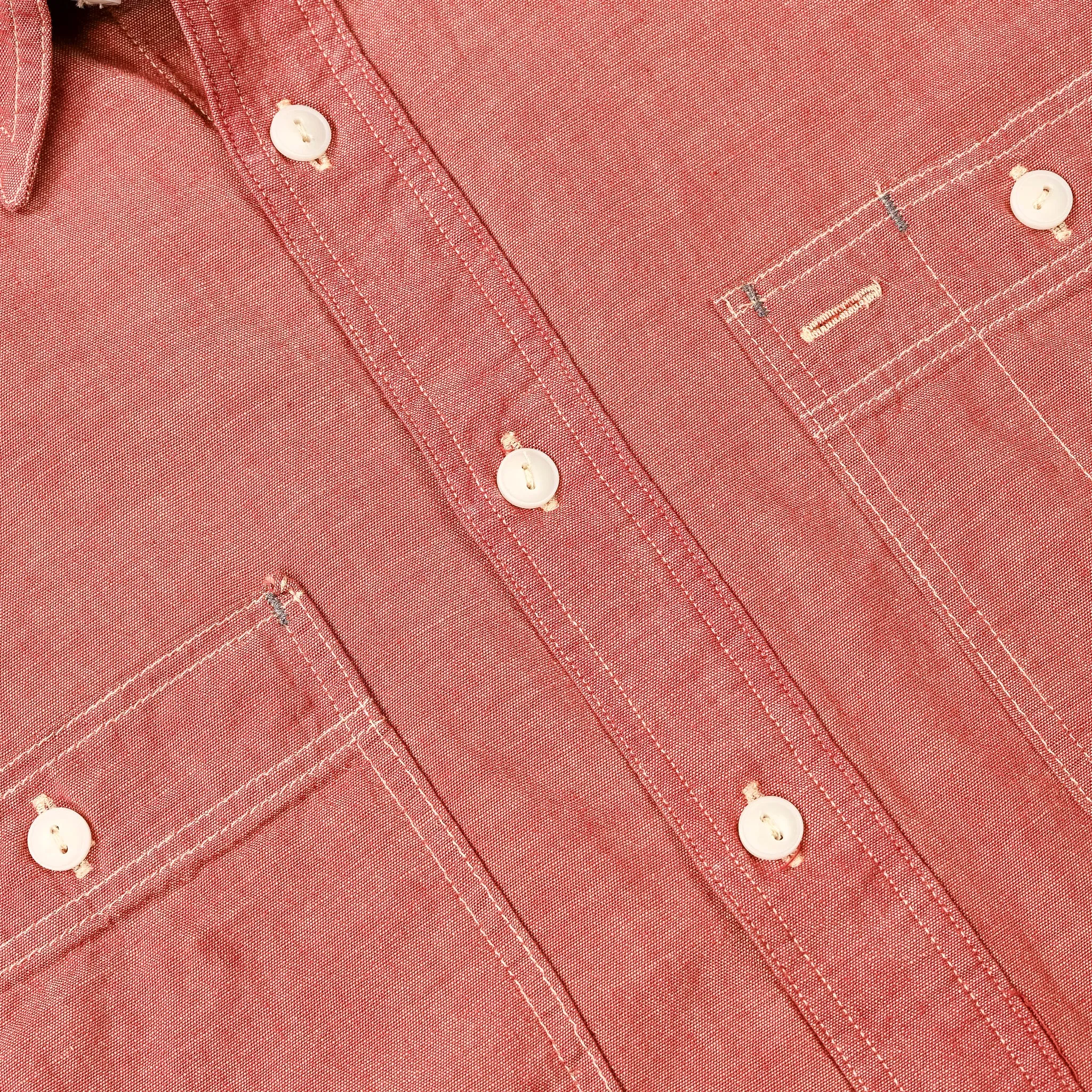 RRL Craftsman Shortsleeve Chambray Workshirt Red sold by Frans Boone product image thumbnail 4
