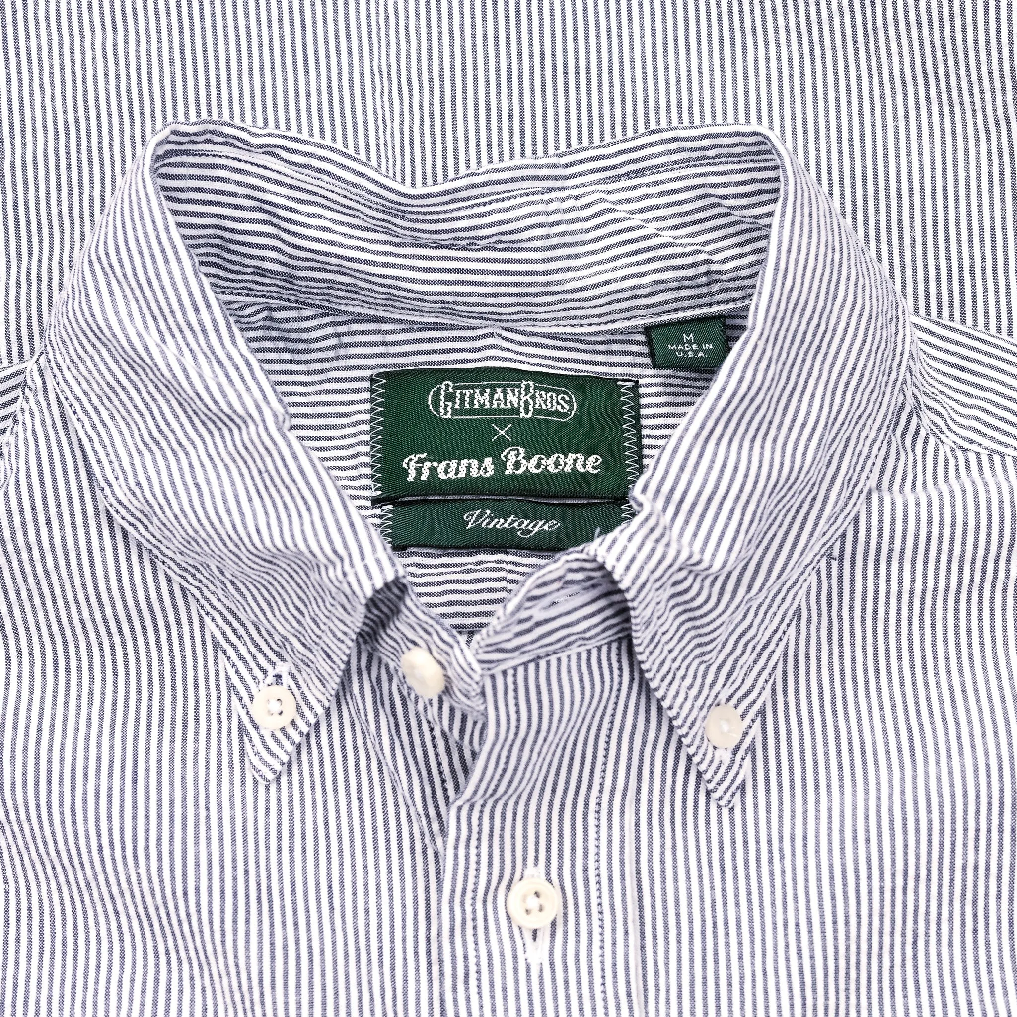 Gitman Vintage x Frans Boone Japanese Woven Stripe Seersucker Navy sold by Frans Boone product image thumbnail 3