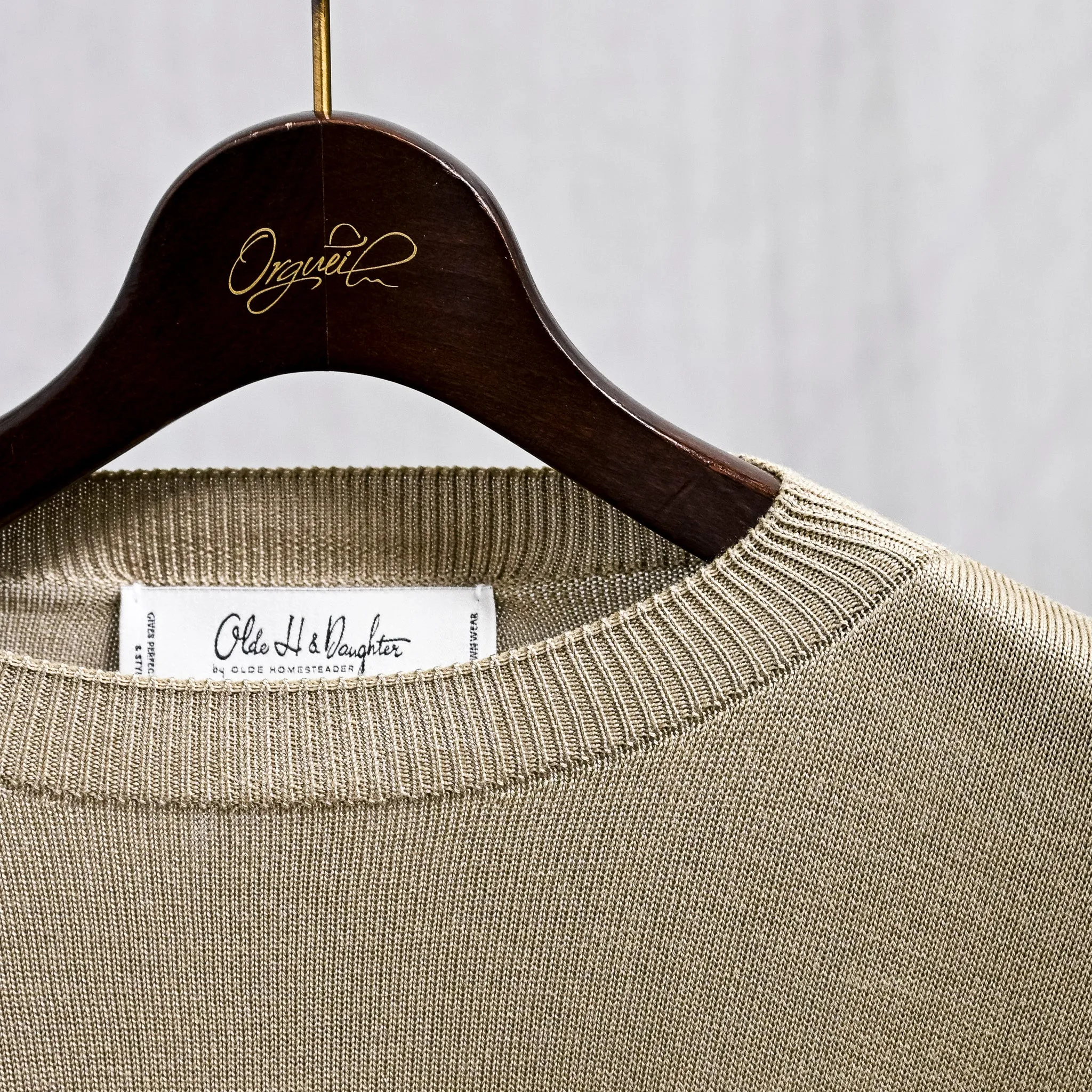 Olde H & Daughter Silk Plain Stitch Crew Neck Sweater Ginger Ale sold by Frans Boone product image thumbnail 2