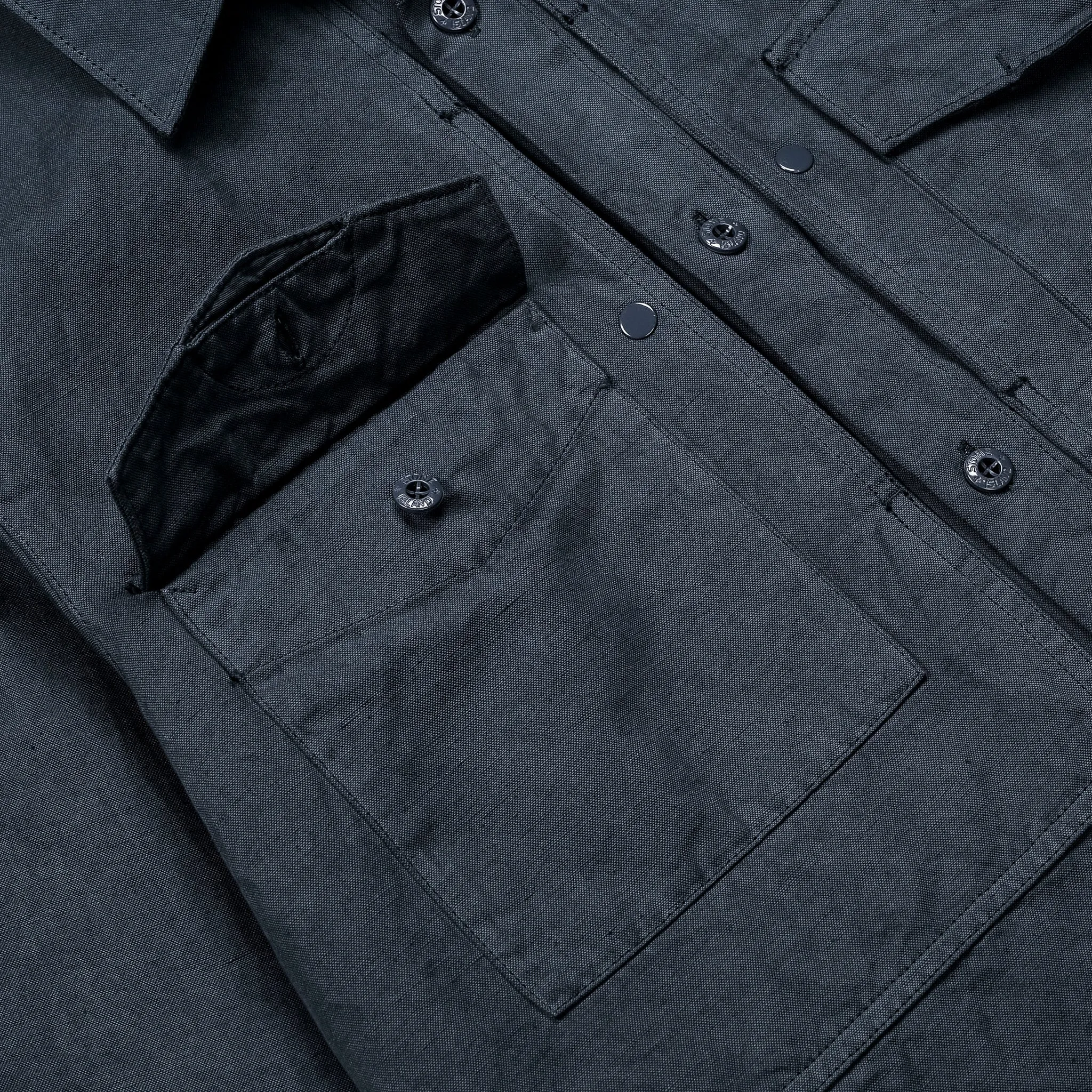 Stone Island Ghost Cotton Linen Canvas Overshirt Slate Blue sold by Frans Boone product image thumbnail 5