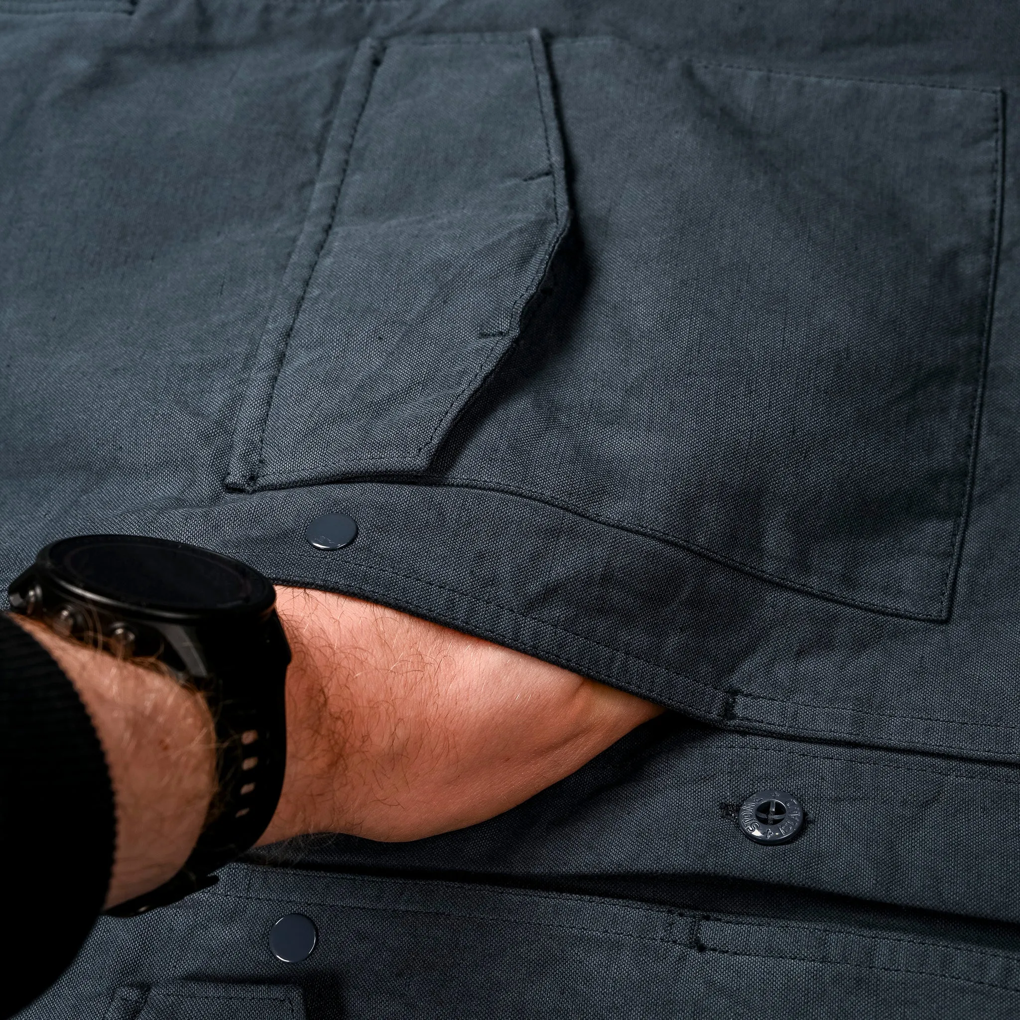 Stone Island Ghost Cotton Linen Canvas Overshirt Slate Blue sold by Frans Boone product image thumbnail 4