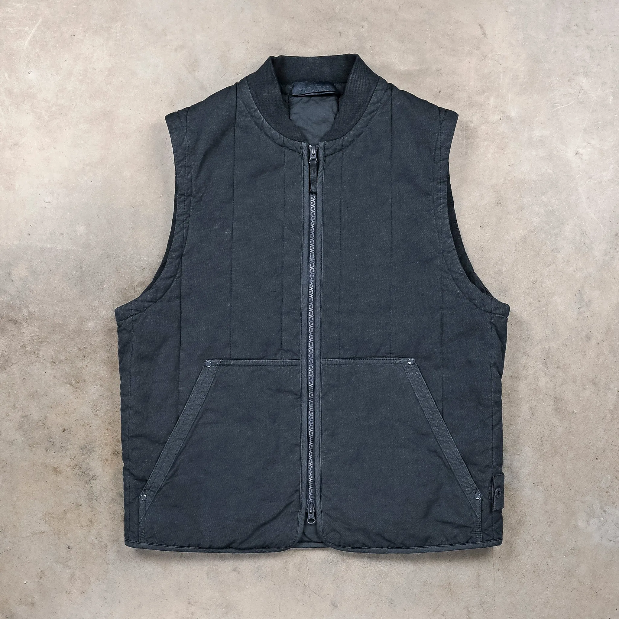 Stone Island Ghost Cotton Linen Canvas Quilted-TC Vest Slate Blue sold by Frans Boone product image thumbnail 2