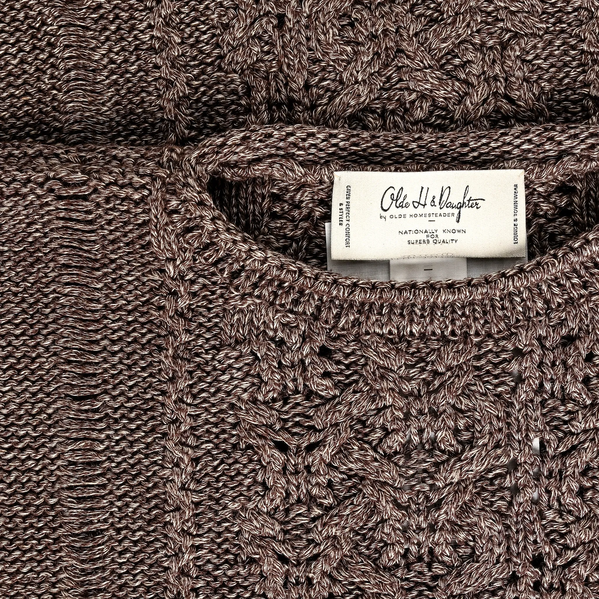 Olde H & Daughter Silk-Linen Cable Knit Espresso sold by Frans Boone product image thumbnail 2