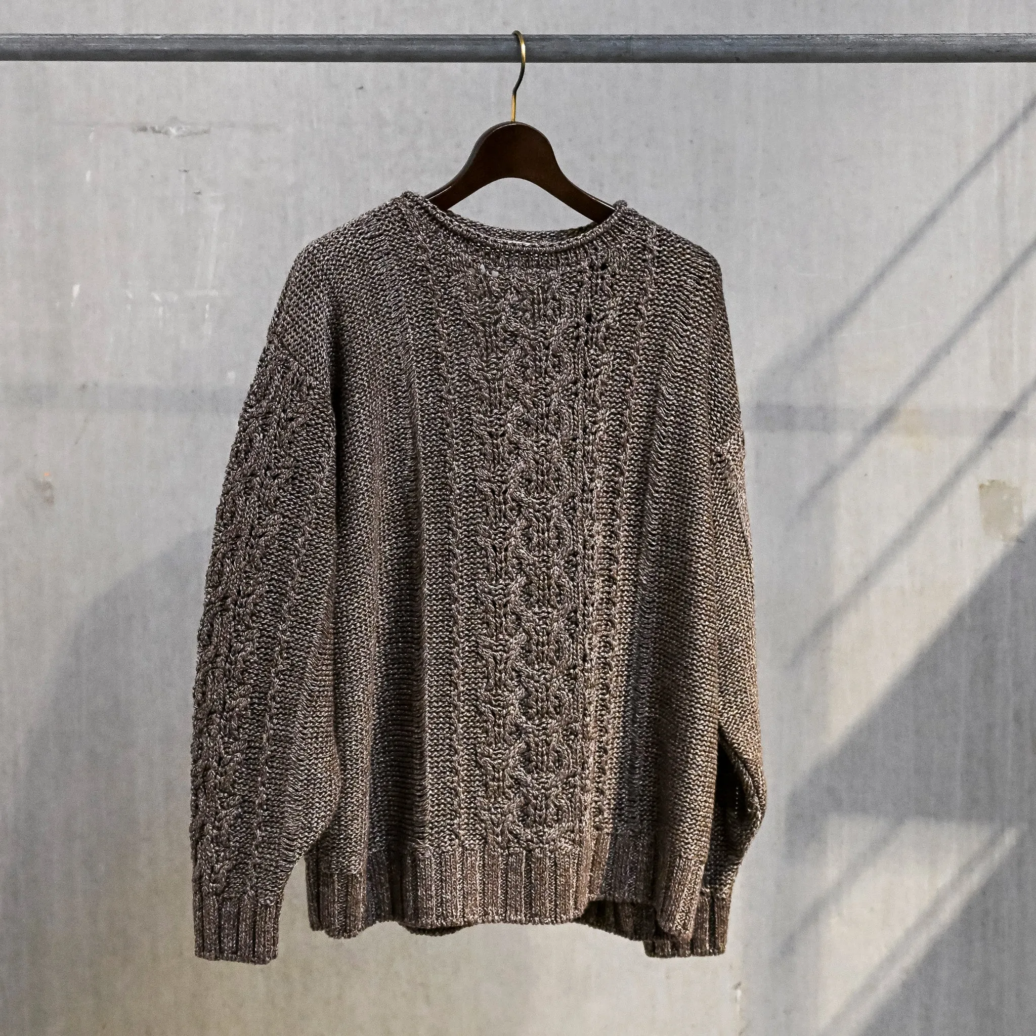 Olde H & Daughter Silk-Linen Cable Knit Espresso sold by Frans Boone