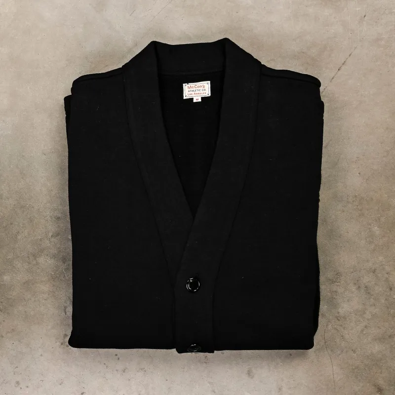 The Real McCoys 10 Oz Loopwheel Sweatshirt Cardigan Black made by The Real McCoy's